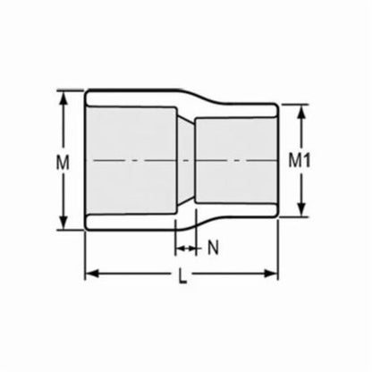 Reducer Coupling, 3 x 2 in, Socket, SCH 40/STD, PVC