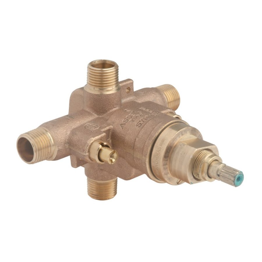 Pressure Balance Valve Rough Tub/Shower Valve Body 1/2 in, NPT With Checks Svc Stops