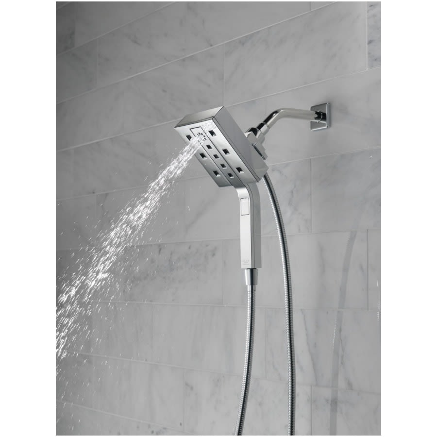 Universal Showering Rectangular 2.5 GPM Multi Function 2-in-1 In2ition Shower Head and Hand Shower with H2Okinetic and MagnaTite Technology