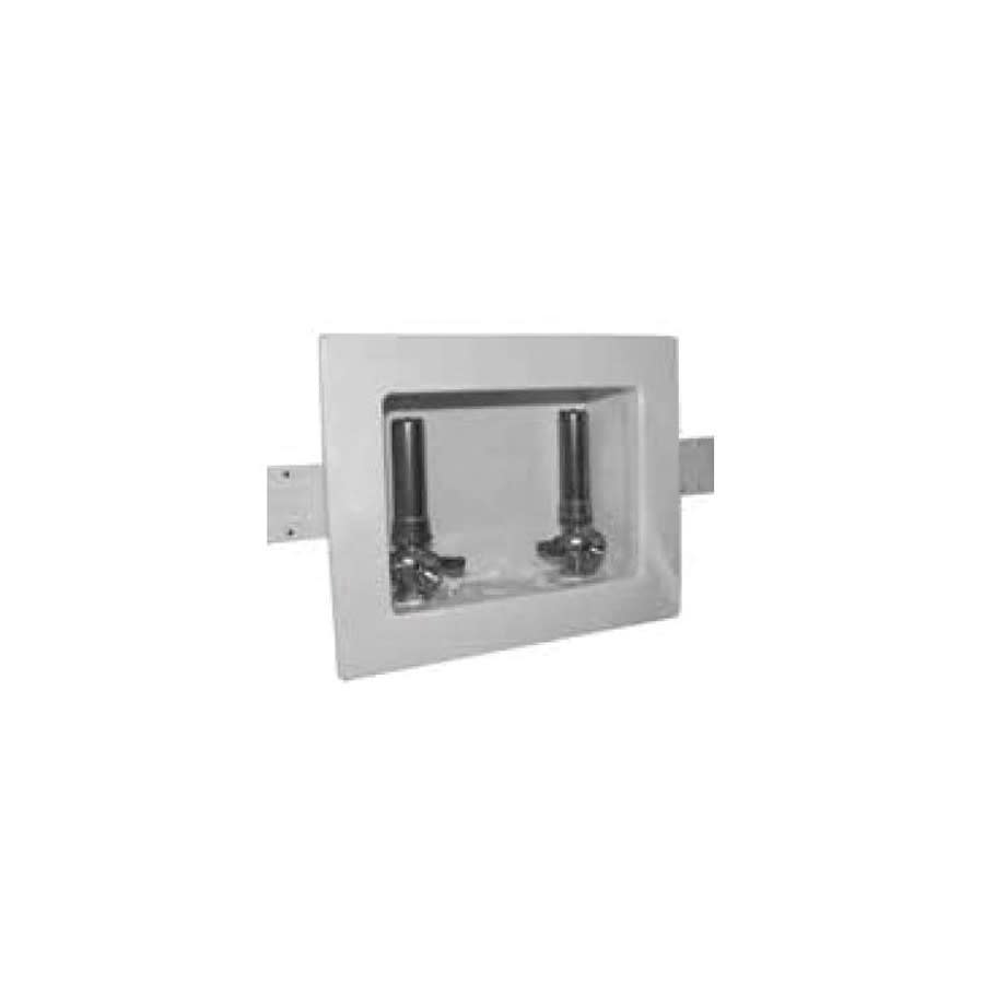 Switch Hitter® Unassembled Washing Machine Outlet Box With Arrester, Plastic, White