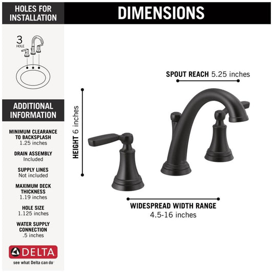 Woodhurst 1.2 GPM Widespread Bathroom Faucet with Pop-Up Drain Assembly