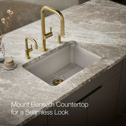 Cairn 27-1/2" Undermount Single Bowl Neoroc Granite Composite Kitchen Sink with Bottom Sink Rack