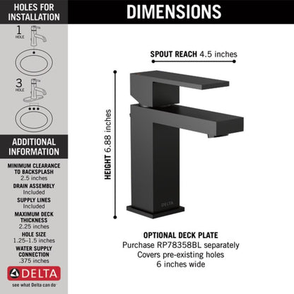 Modern 1.0 GPM Single Hole Bathroom Faucet with 50/50 Pop-Up Drain Assembly - Includes Lifetime Warranty