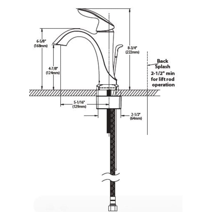 Single Handle Single Hole Bathroom Faucet from the Eva Collection (Valve Included)