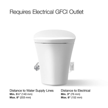 Veil Dual Flush One Piece Elongated Chair Height Intelligent Toilet - Seat Included with Quiet Close Lid