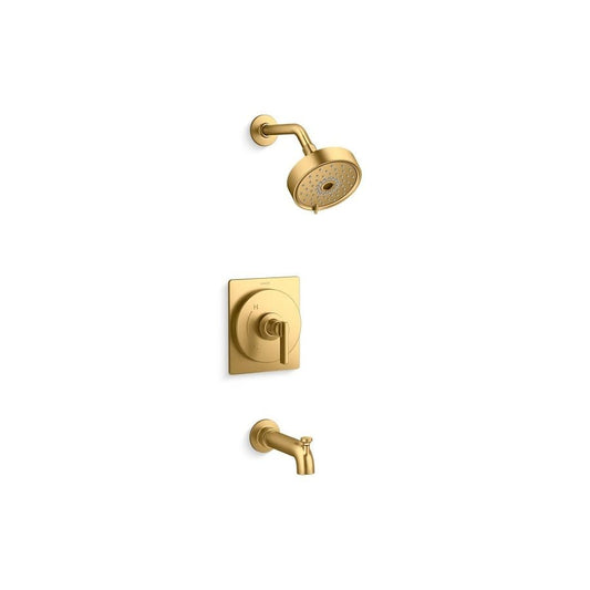 Castia™ by Studio McGee Pressure Balanced Tub & Shower Trim, Vibrant Brushed Moderne Brass