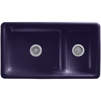 Iron Tones 33" Drop In Double Basin Cast Iron Kitchen Sink