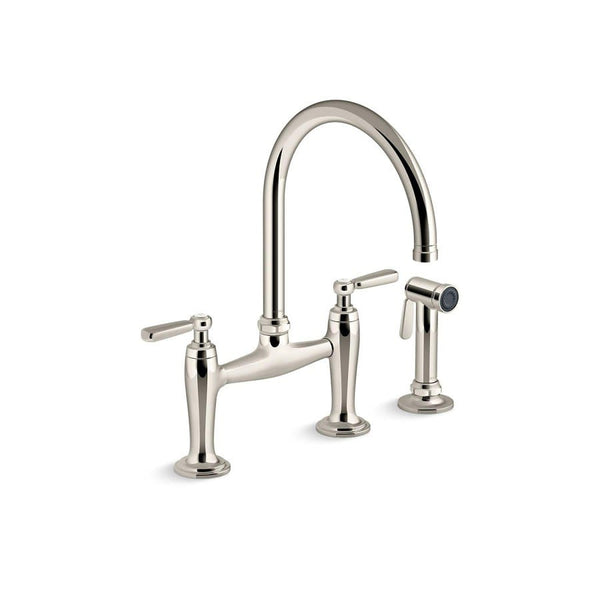 Edalyn™ by Studio McGee Kitchen Faucet, Deck Mount, ADA, 2 Lever Handle, 2-Hole, Vibrant Polished Nickel