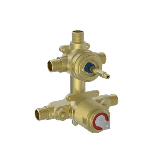 Rough-In Pressure Balanced Volume Control Valve With 3-Way Non-Shared Ports Diverter, 1/2 in, C or MNPT, 5 gpm