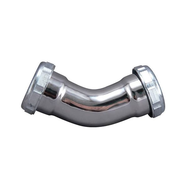 45 deg Tubular Elbow, 1-1/4 in, 22 ga, Chrome