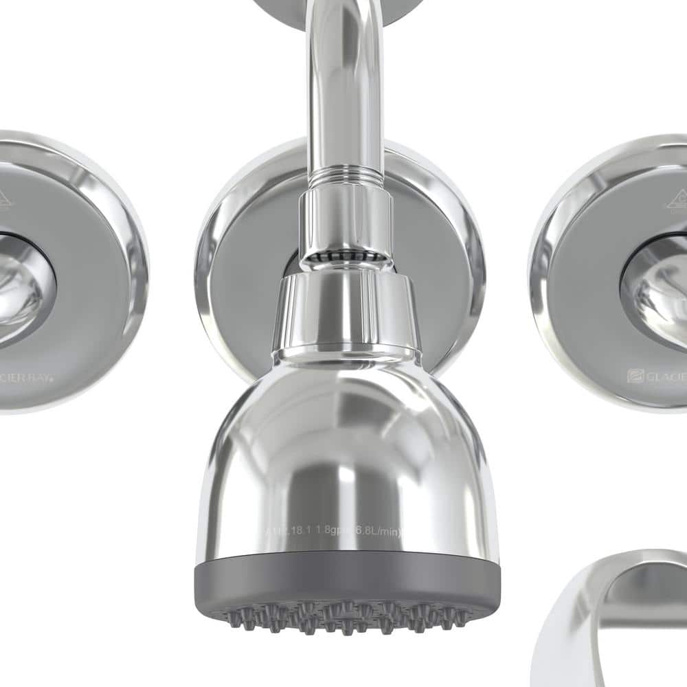 Glacier Bay Aragon Triple Handle 1-Spray Tub and Shower Faucet 1.8 GPM in Chrome (Valve Included)