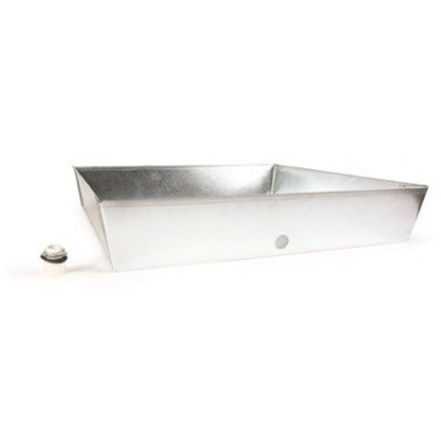 Drain Pan, Square, 30 in Dia, Side Connection, Steel