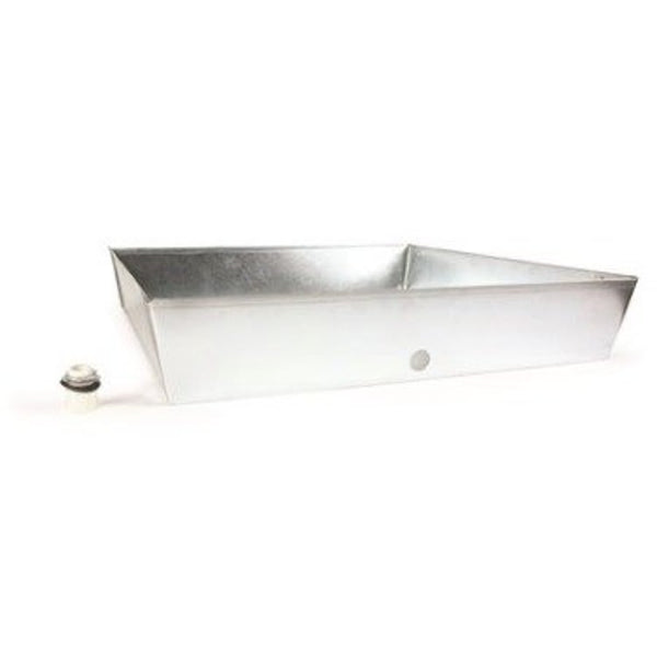 Drain Pan, Square, 30 in Dia, Side Connection, Steel