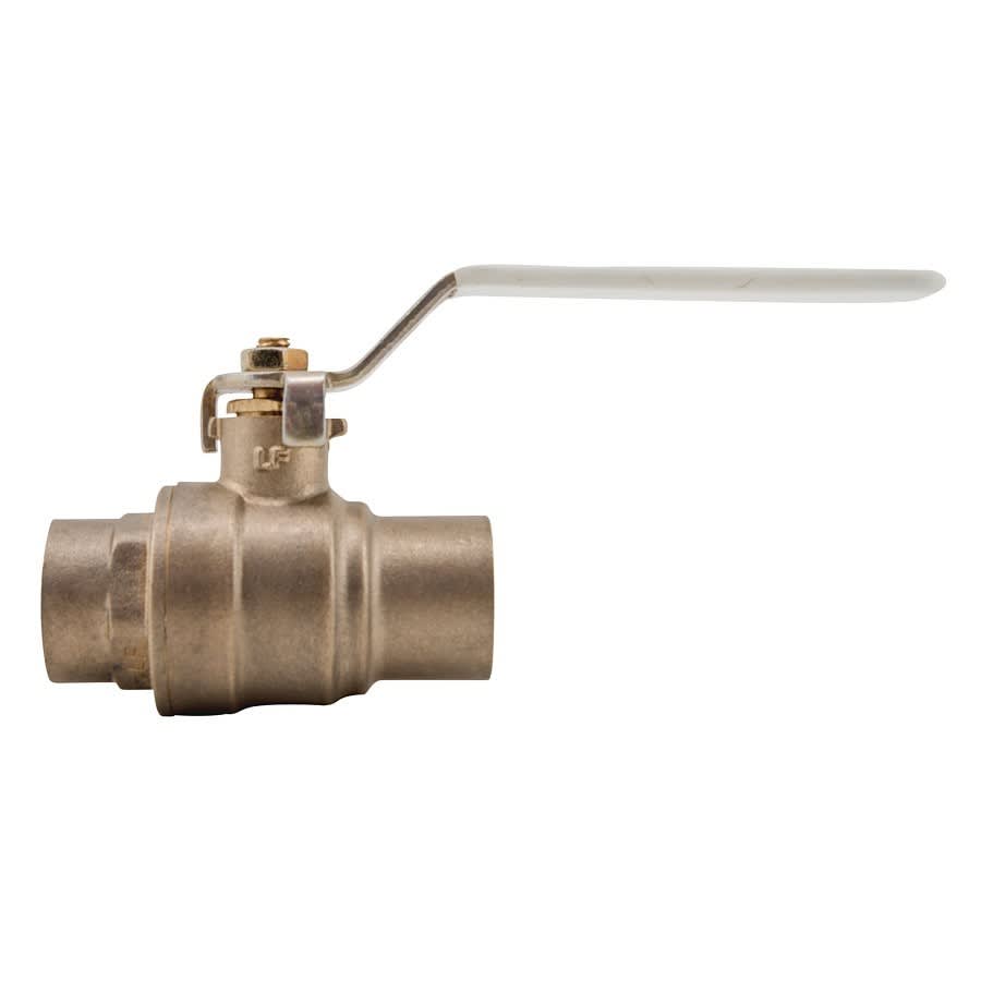 2-Piece Ball Valve, 1-1/2 in, C, Full Port, Brass Ball, Brass