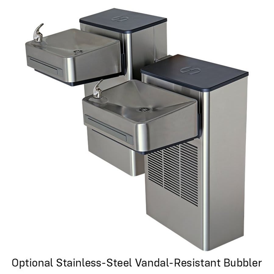 Wall-Mounted Elec Bi-Level Cooler ADA Stainless Steel With Filter