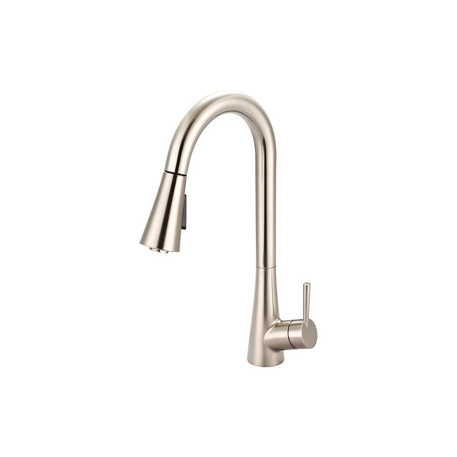 Kitchen Faucet, Deck Mount, ADA, 1 Lever Handle, 1 or 3-Hole, PVD Brushed Nickel