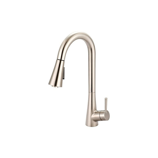 Kitchen Faucet, Deck Mount, ADA, 1 Lever Handle, 1 or 3-Hole, PVD Brushed Nickel