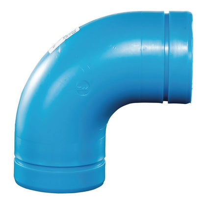 Blueline™ Acid Waste 90 deg Elbow, 4 in, Polypropylene