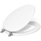 Kathryn Elongated Closed-Front Toilet Seat with Polished Chrome Hinges