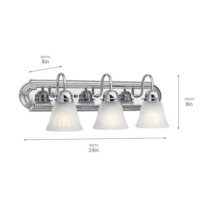 3 Light 24" Wide Bathroom Vanity Light