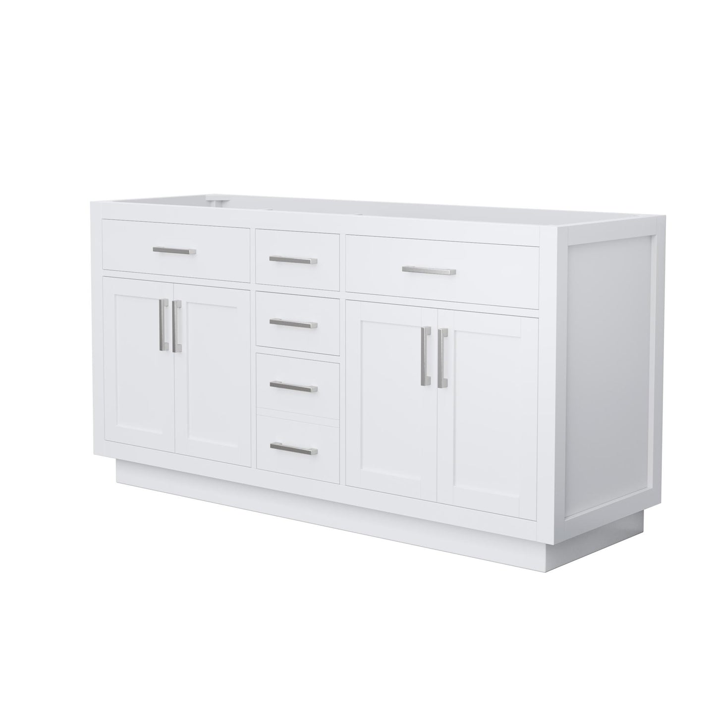 Beckett Double Bathroom Vanity with Toe Kick - 65W x 34.25H x 21.5D