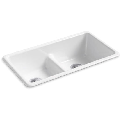 Iron/Tones 33" Drop In Smart Divide Double Basin Enameled Cast Iron Kitchen Sink