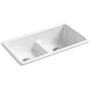 Iron/Tones 33" Drop In Smart Divide Double Basin Enameled Cast Iron Kitchen Sink