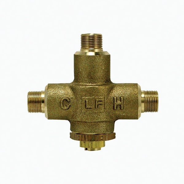 MIX-135-A Mixing Valve, 3/8 in, Comp, Metal, Rough Brass