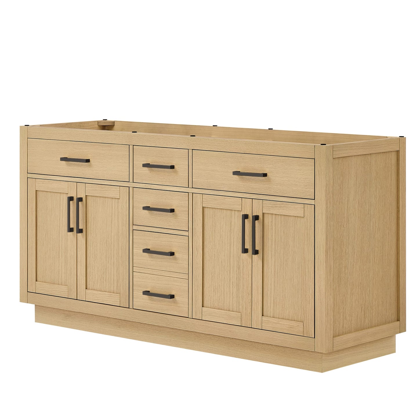 Beckett Double Bathroom Vanity with Toe Kick - 65W x 34.25H x 21.5D