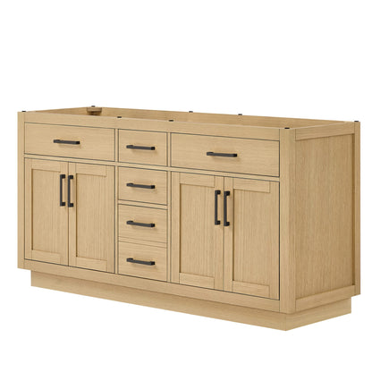 Beckett Double Bathroom Vanity with Toe Kick - 65W x 34.25H x 21.5D