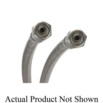 Flexible Water Supply, 1/4 in, Comp, 60 in L, Stainless Steel