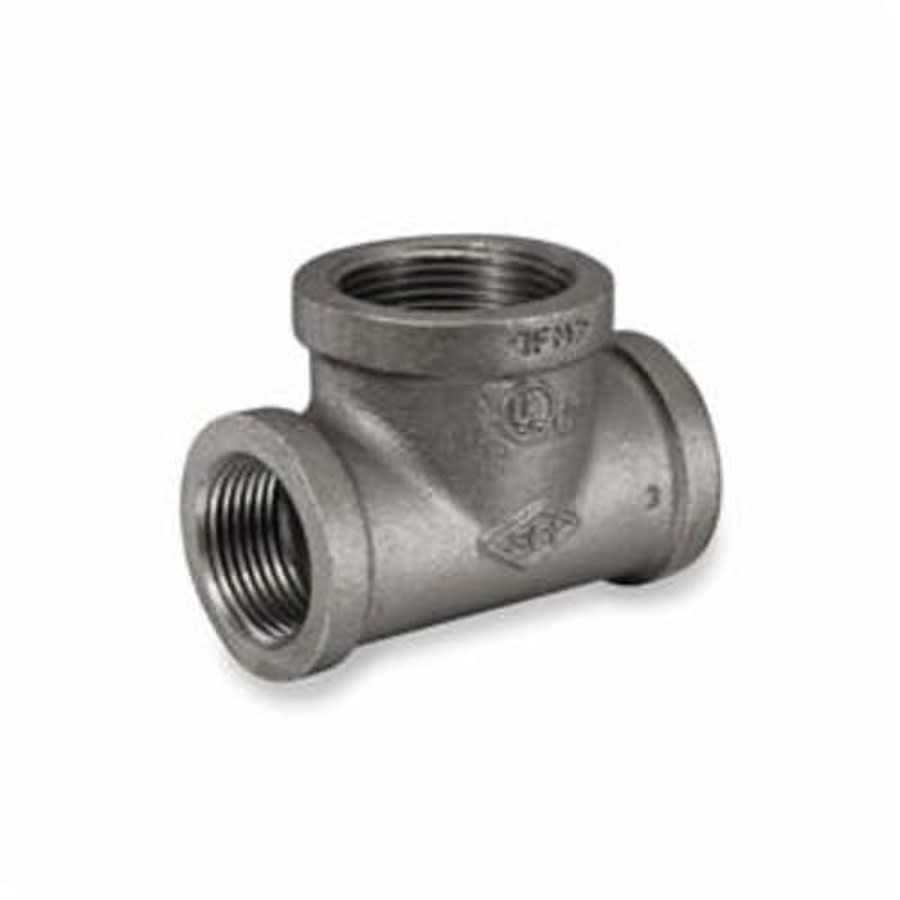 Bull Head Tee, 1-1/4 x 1-1/2 in, FNPT, 150 lb, Malleable Iron, Black