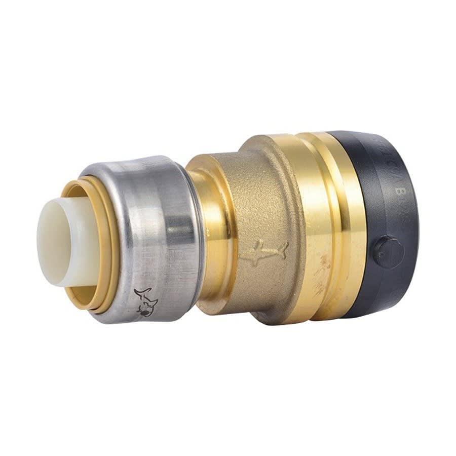 Reducer Coupling, 1-1/4 x 1 in, Push, Brass
