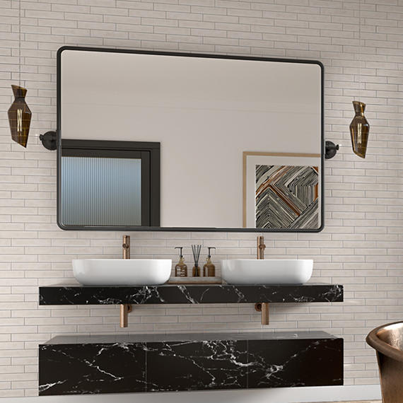 Artistic Reflections Mist Rectangle, Undulated 2X10 Glossy