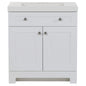 31 in. W x 19 in. D x 34 in. H Single Sink Freestanding Bath Vanity in White with White Cultured Marble Top