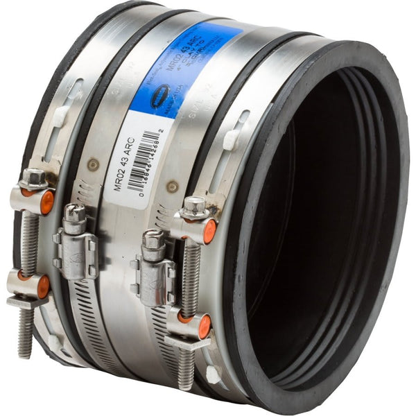 Shielded Transition Coupling, 12 in, Rubber/Stainless Steel