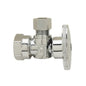Quarter Turn Angle Stop, 1/2 x 3/8 in, FNPT x Comp, Chrome