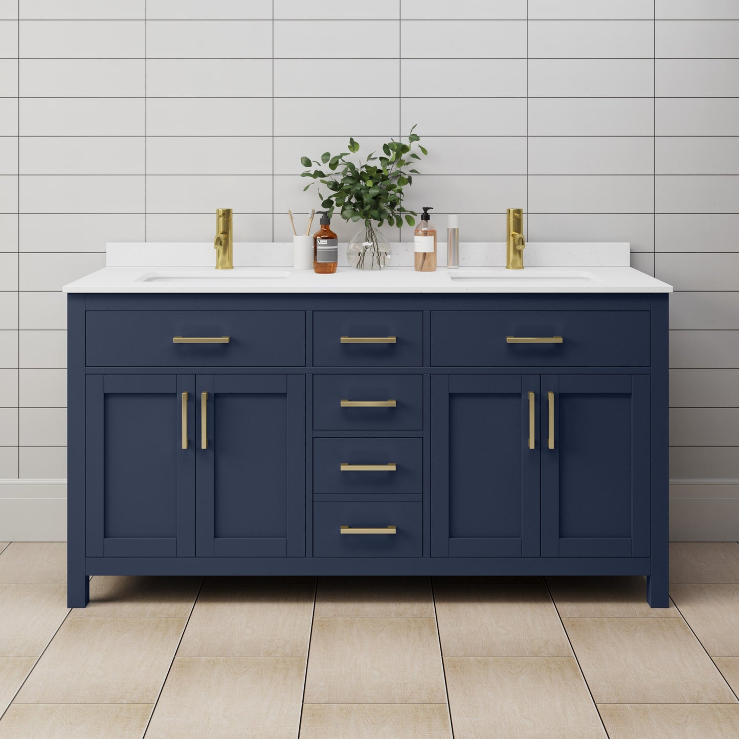 Beckett Double Bathroom Vanity - 66W x 35H x 22D