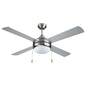 52 in. 4-Bladed Smart Indoor Brushed Nickel Ceiling Fan with Light