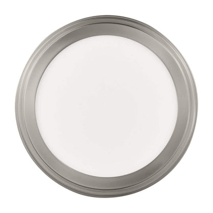 15 in. Brushed Nickel 5-CCT LED Round Flush Mount, Low Profile Ceiling Light (2-Pack)