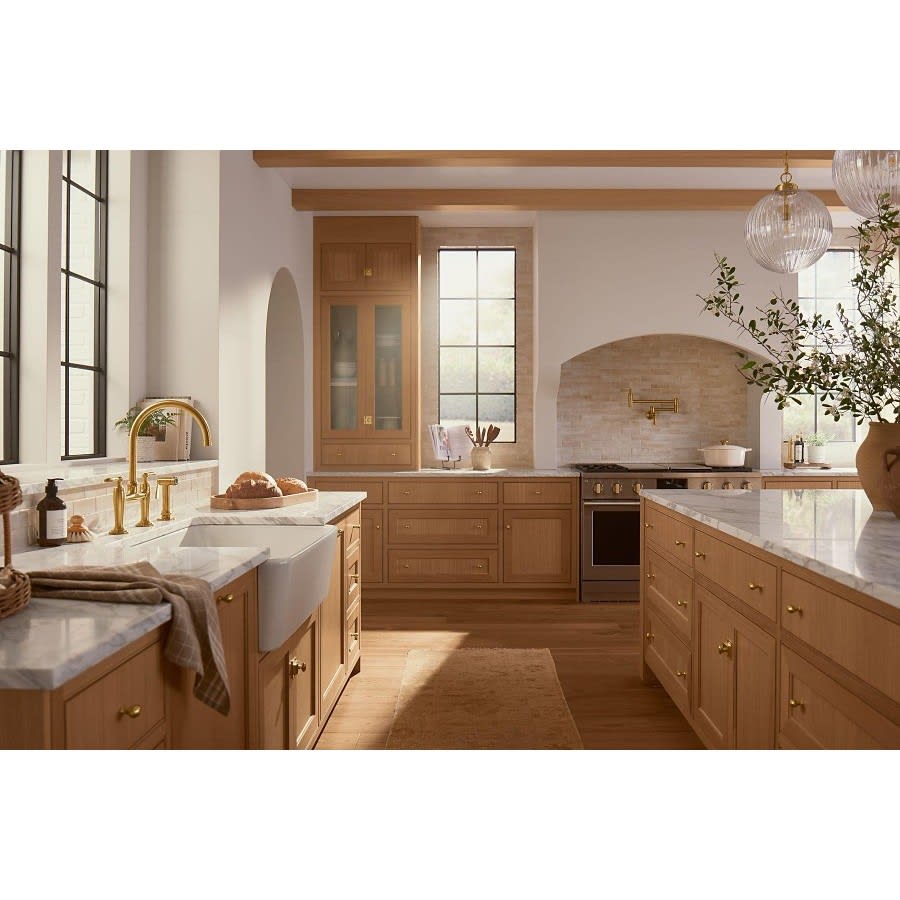 Edalyn™ by Studio McGee Kitchen Faucet, Deck Mount, ADA, 2 Lever Handle, 2-Hole, Vibrant Polished Nickel