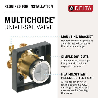 Porter Rough-in Valve Included Single-Handle 3-Spray Shower Faucet 1.75 GPM in Brushed Nickel