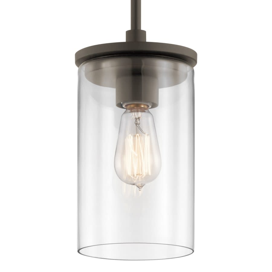 Crosby Single Light 6" Wide Mini Pendant with Clear Glass Shade