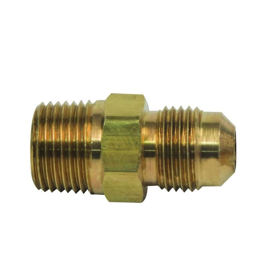 Male Adapter, 3/8 in, Flare x MNPT, Brass, Rough Brass, Domestic