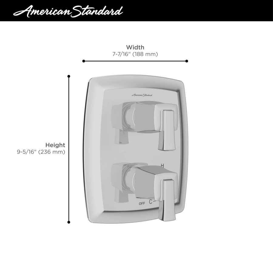 Townsend 3 Function Pressure Balanced Valve Trim Only with Double Handle, Integrated Diverter - Less Rough In