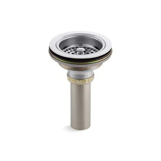Manual Sink Strainer With Tailpiece, Duostrainer® Solid Brass, Polished Chrome