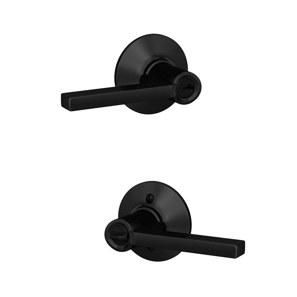 Latitude Matte Black Keyed Entry Door Handle