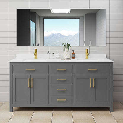 Beckett Double Bathroom Vanity - 72W x 35H x 22D