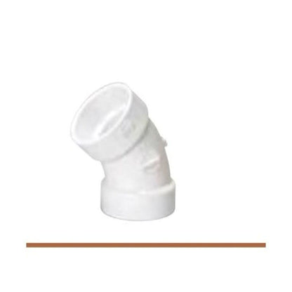 45 deg Elbow, 1-1/2 in, Hub, DWV, PVC