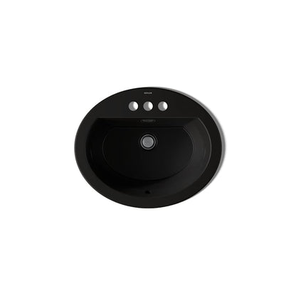 Bryant 20-1/8" Oval Vitreous China Drop In Bathroom Sink with Overflow and 3 Faucet Holes at 4" Centers